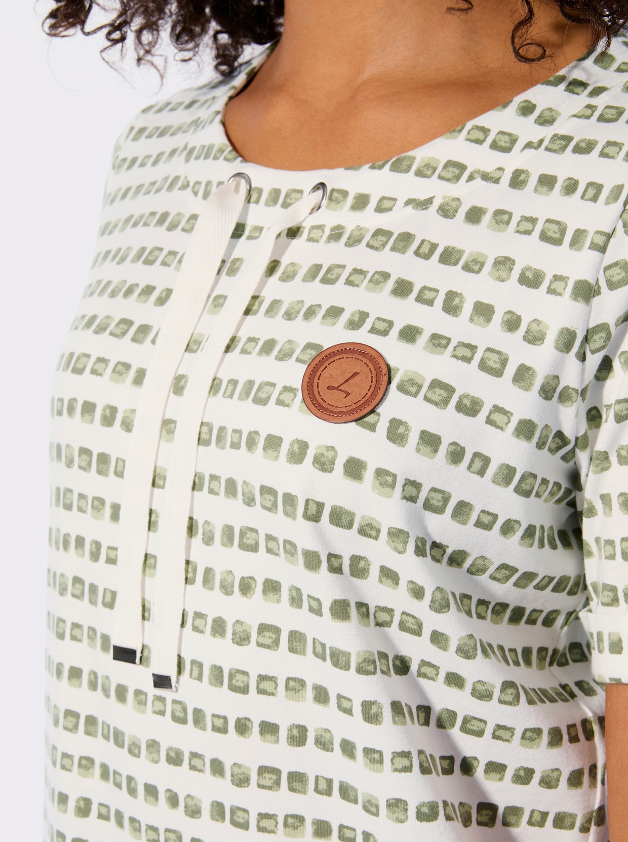 Print-Shirt - khaki-ecru-bedruckt