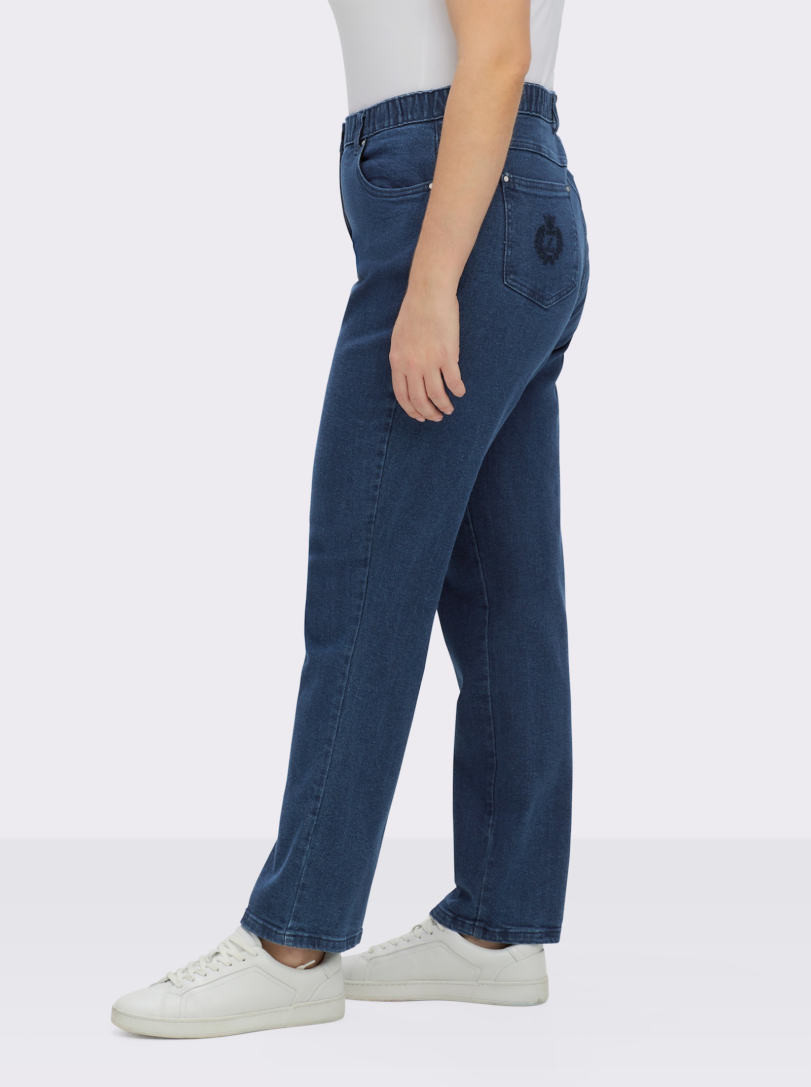 5-Pocket-Jeans mit innenliegendem Dehnbund - blue-stone-washed