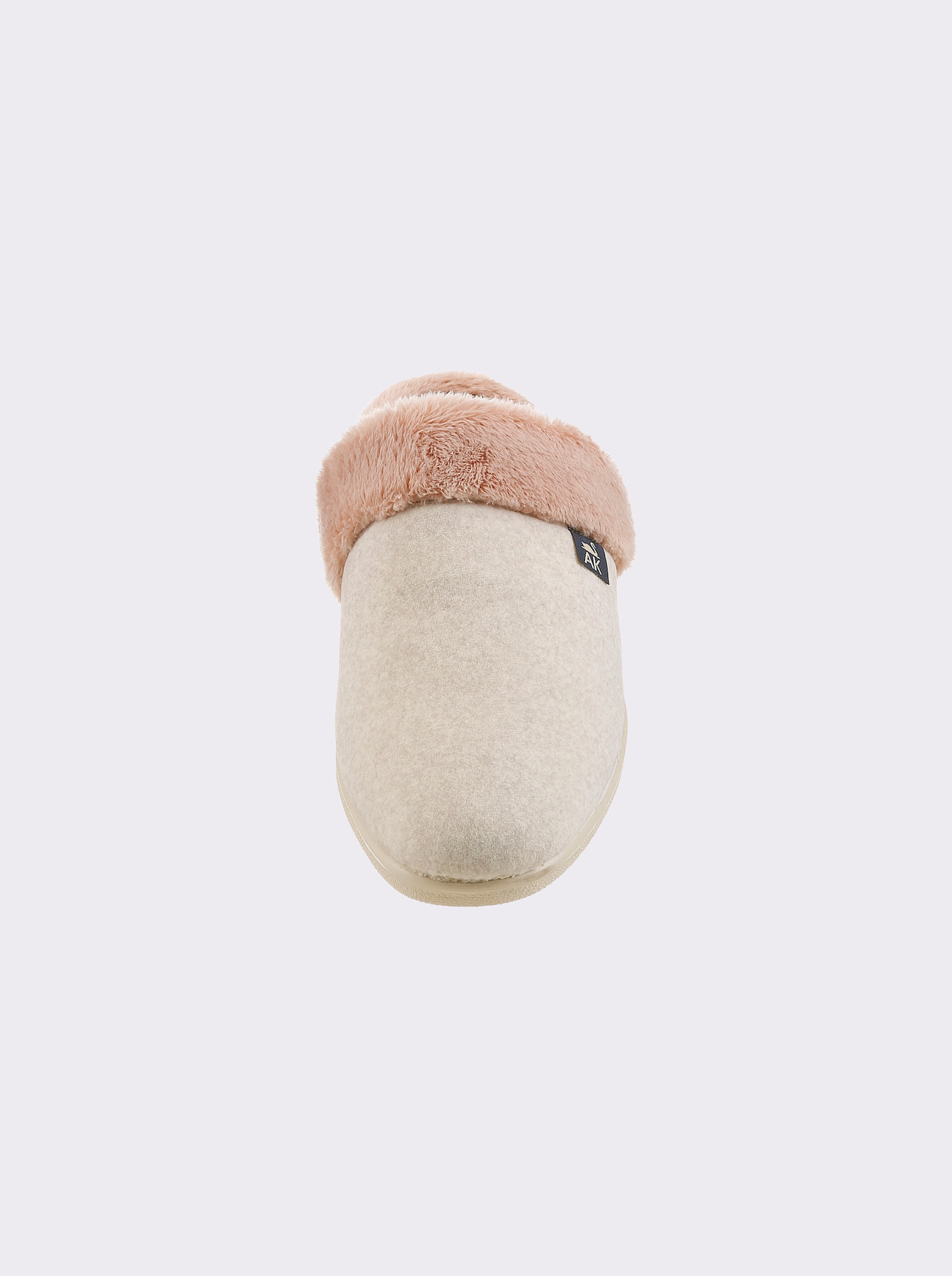 Pantoffel mit Pelz-Imitat, gefüttert - lachs