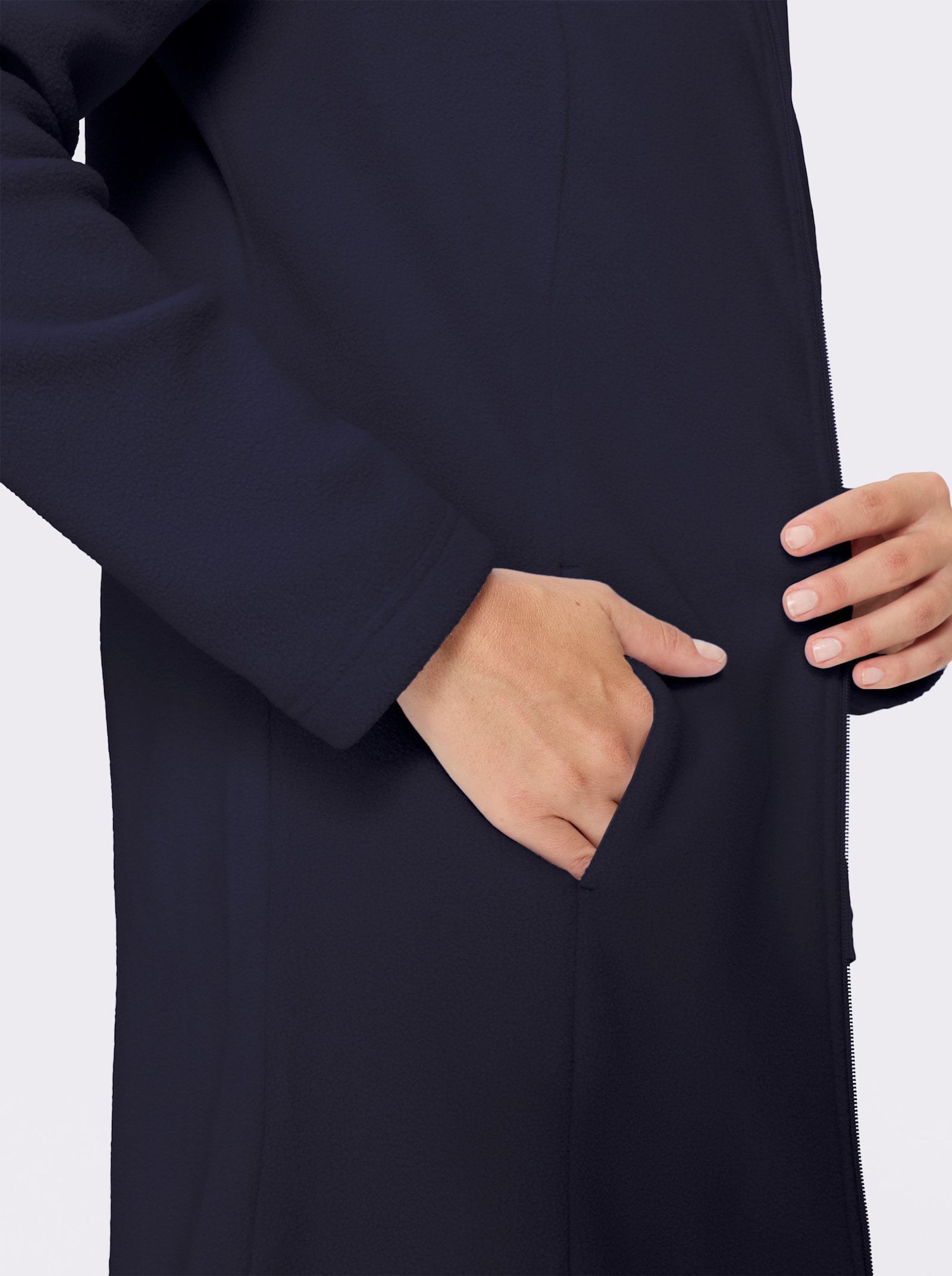 Fleecejacke in Longform - marine