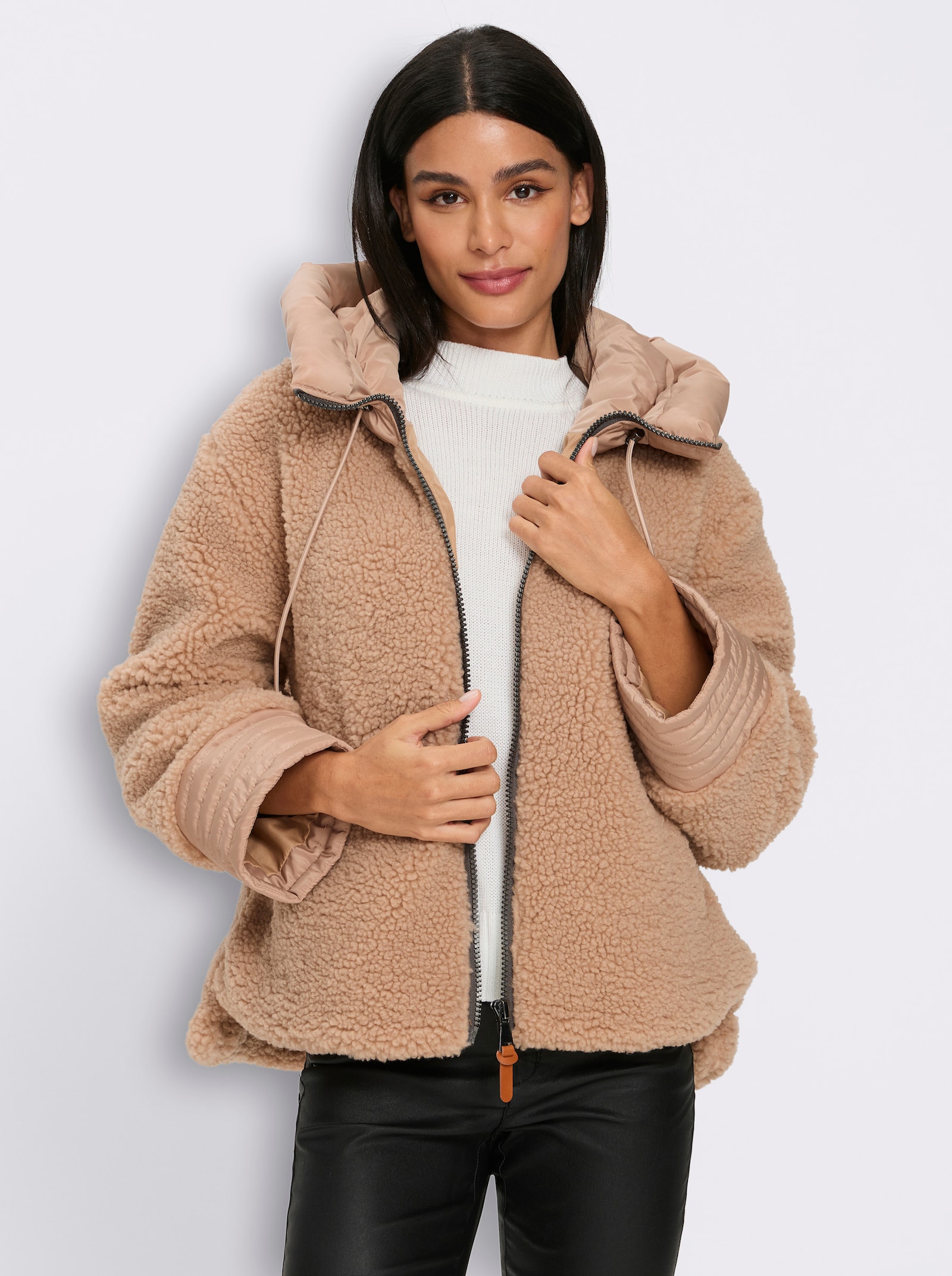 heine Jacke aus Fell-Imitat - beige