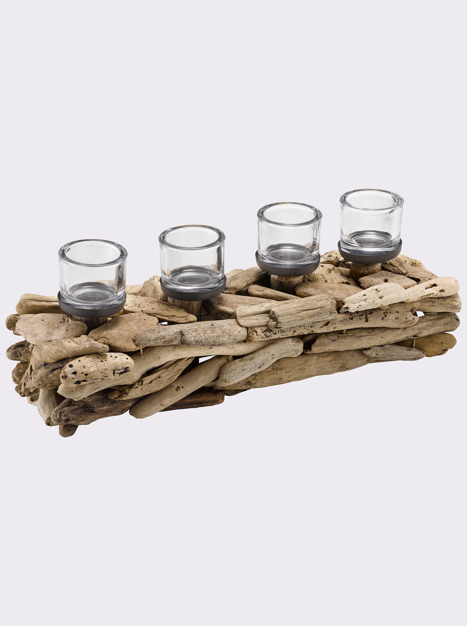 heine home Kerzenhalter mit Altholz-Teilen - natur