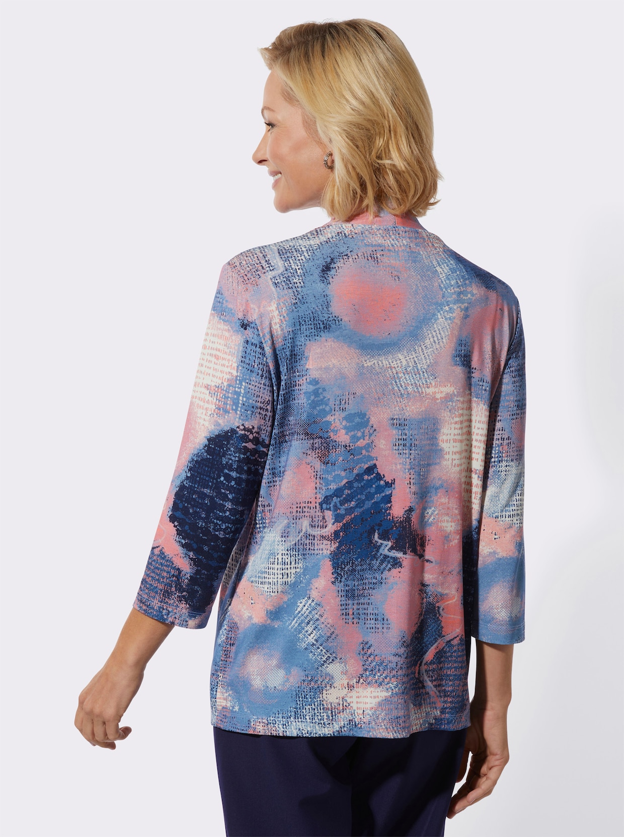 2-in-1-Shirt - marine-flamingo-bedruckt