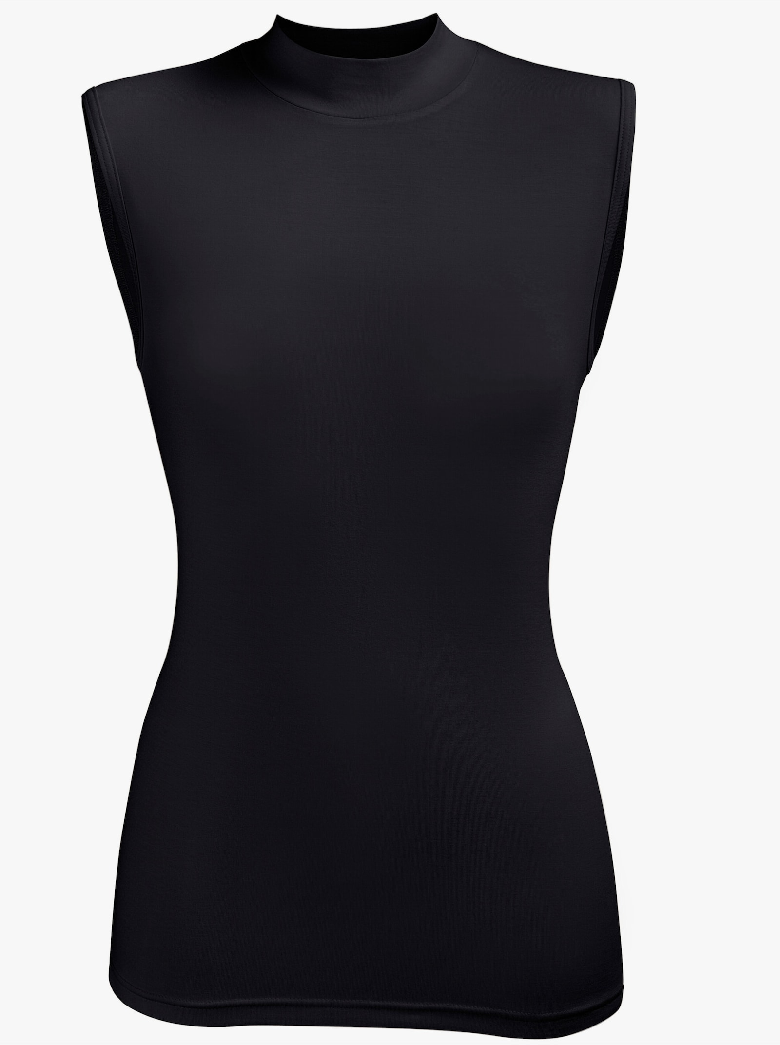 wäschepur Shirt met opstaande kraag van modal - zwart