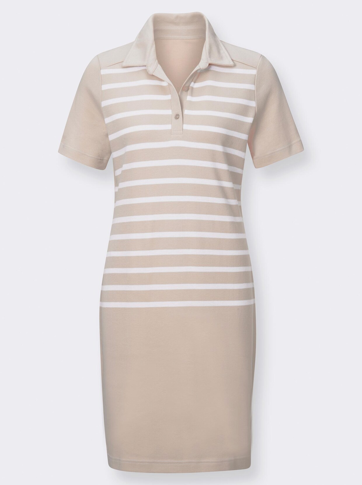 Shirtkleid - sand-gestreift