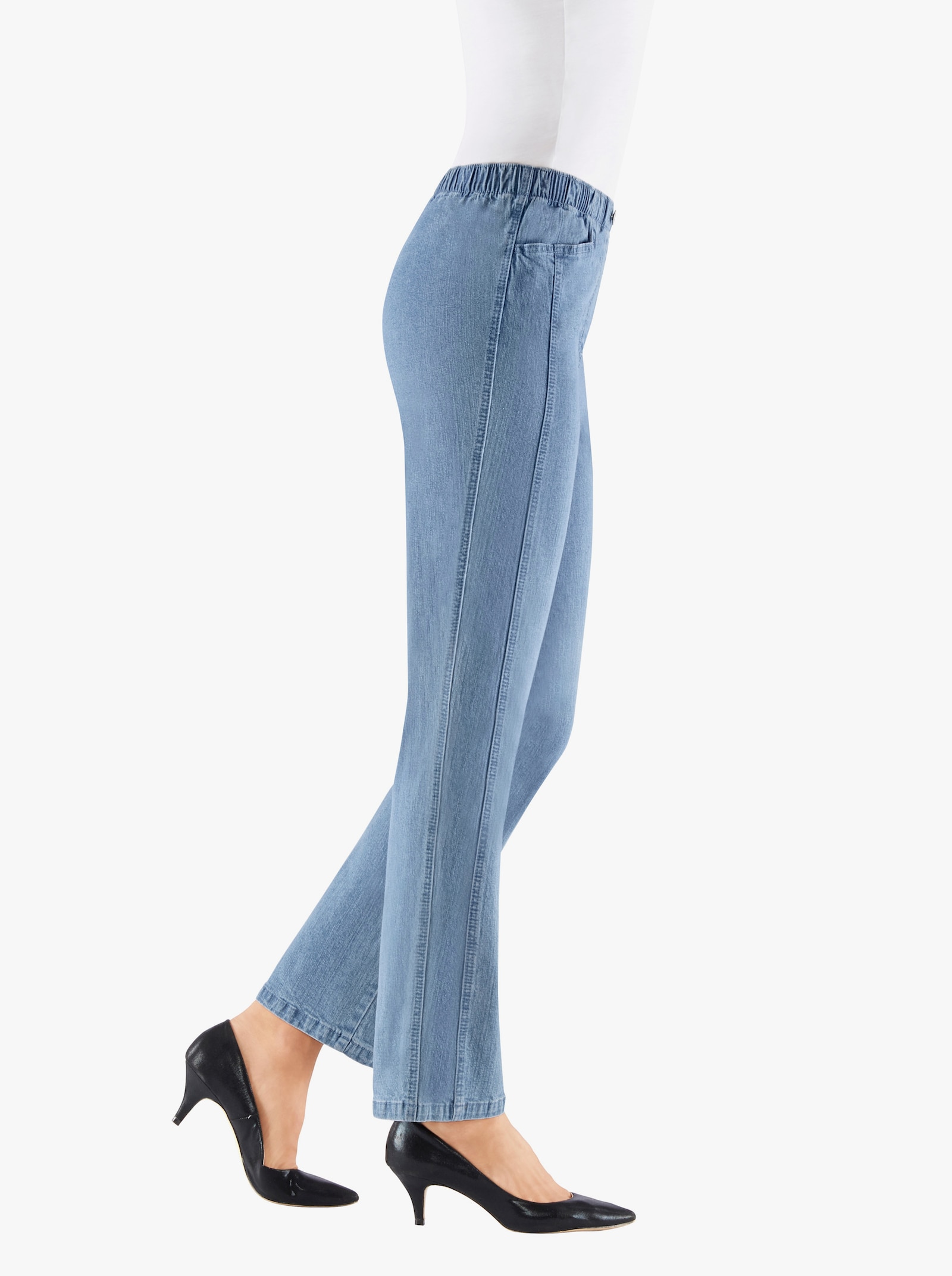  Comfortjeans met comfortband rondom - blue-bleached