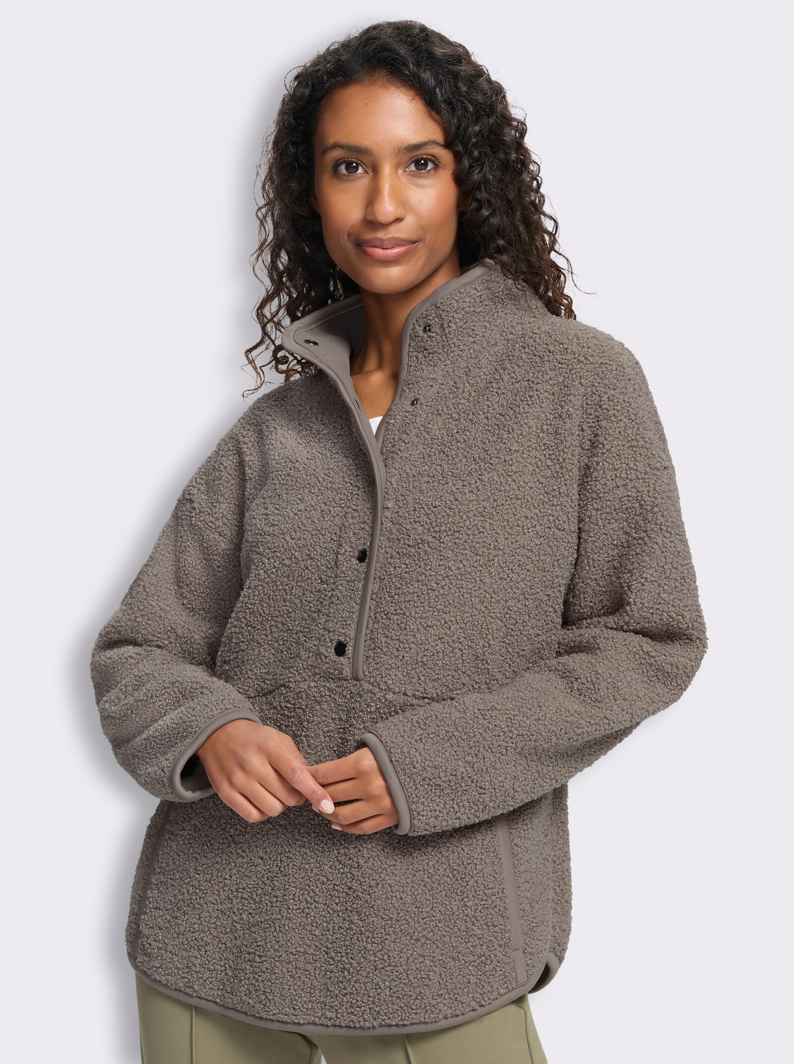 heine Wendeshirt aus Teddy-Fleece - taupe