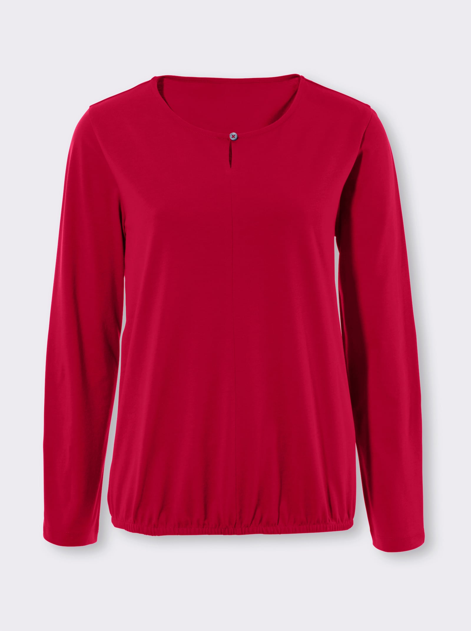 Langarmshirt mit elastischem Saum - rot