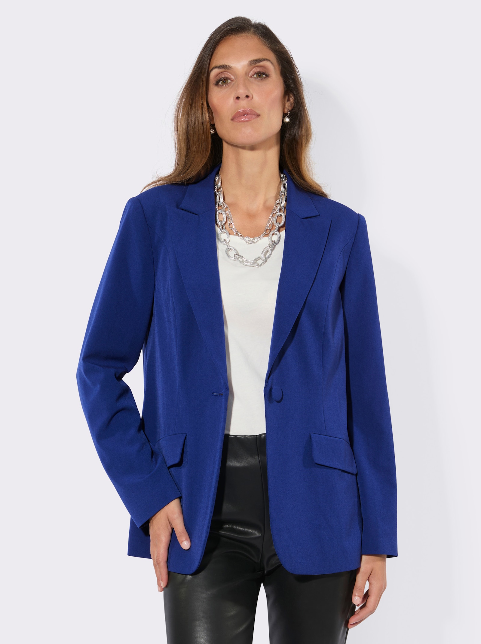 Blazer mit Knopfverschluss - royalblau
