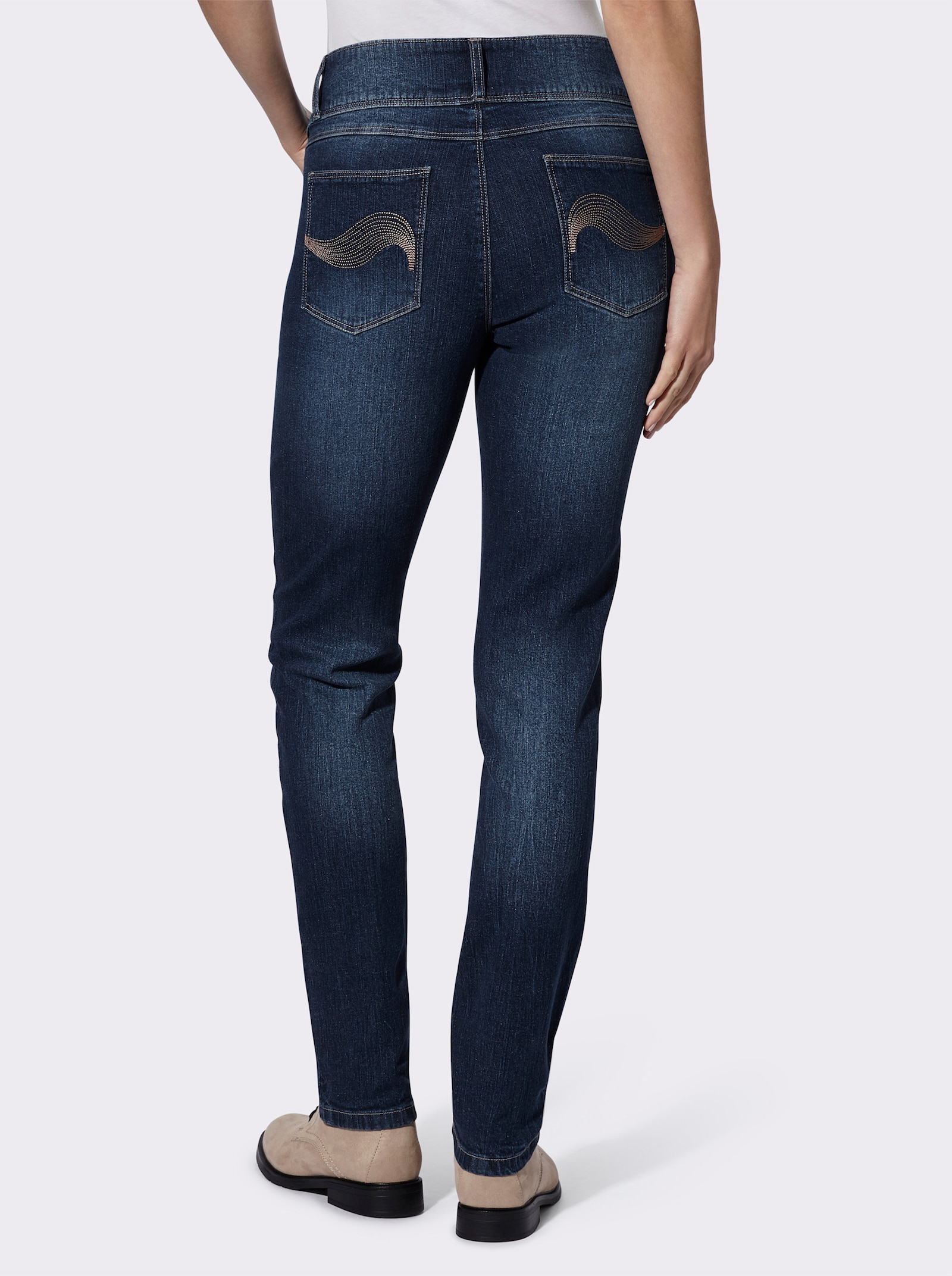5-pocketjeans met hoge band - dark-blue