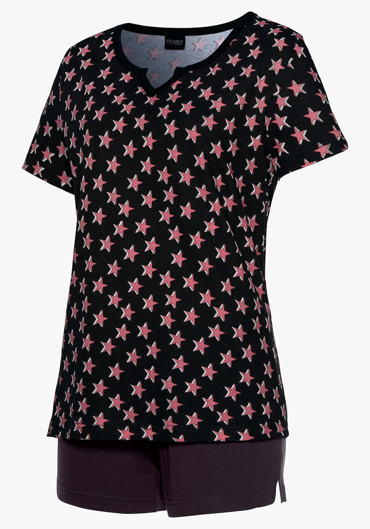 Vivance Dreams Pyjama court - noir, parme