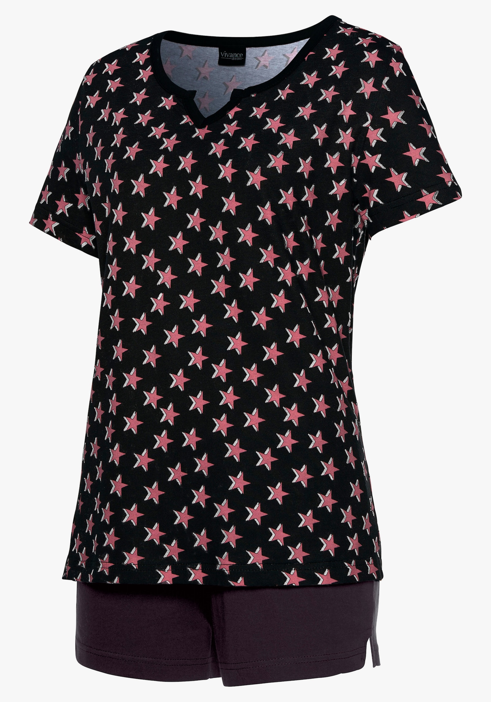 Vivance Dreams Shortama - zwart, lila