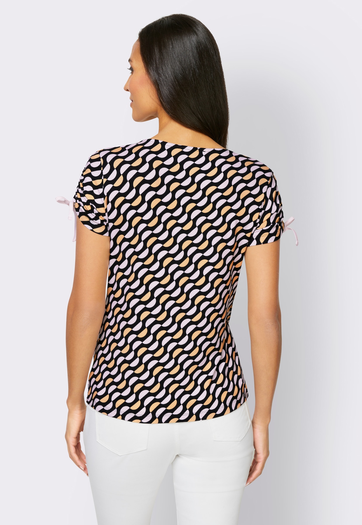 heine Shirt met korte mouwen - ecru/citroen bedrukt