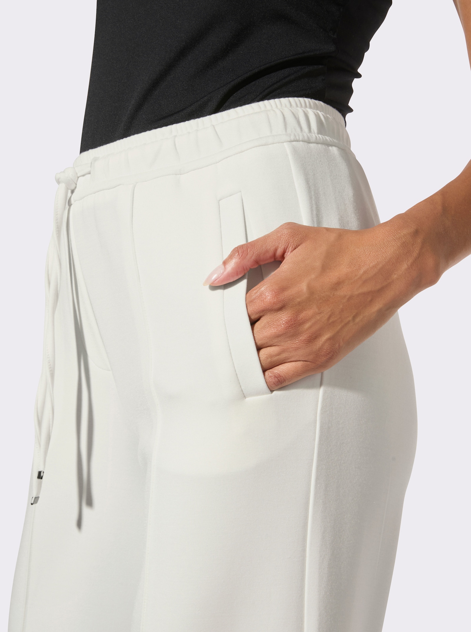 Schlupfhose in pflegeleichter Interlock-Qualität - ecru