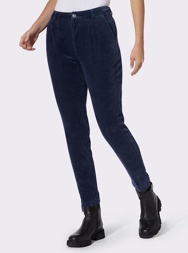 heine Cordhose mit Bundfalten - marine