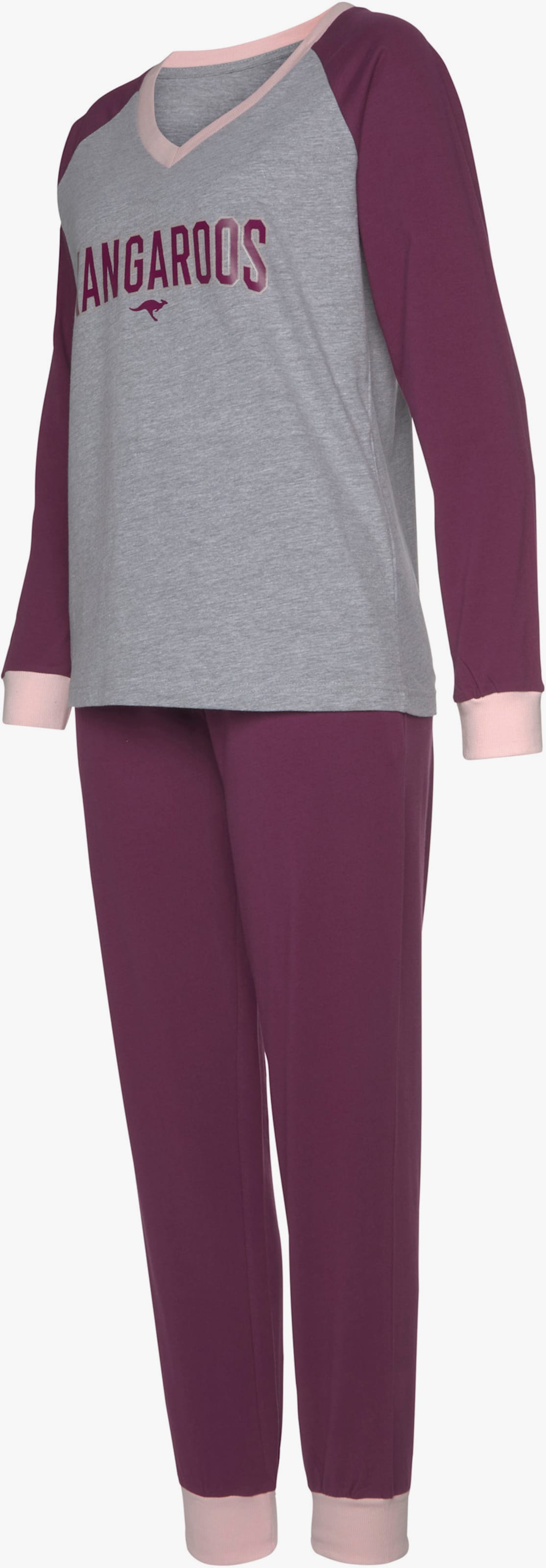 KangaROOS Pyjama - bordeaux-gris chiné