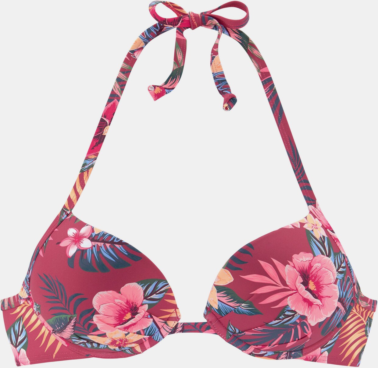 s.Oliver Push-Up-Bikini-Top - rostrot-bedruckt