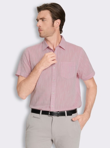 Marco Donati Kurzarmhemd in Two-tone-Flammgarn - altrosa