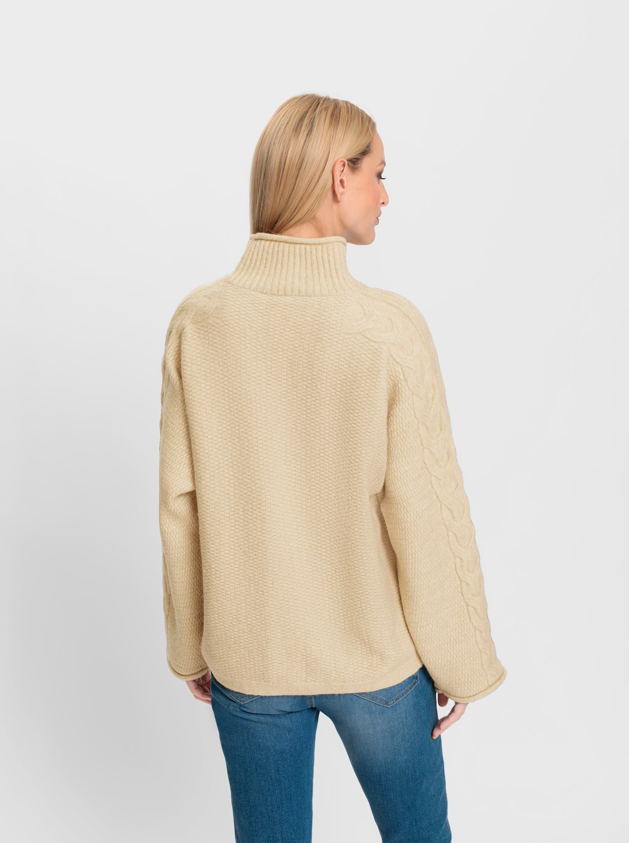 heine Rollkragen-Pullover - sand-meliert