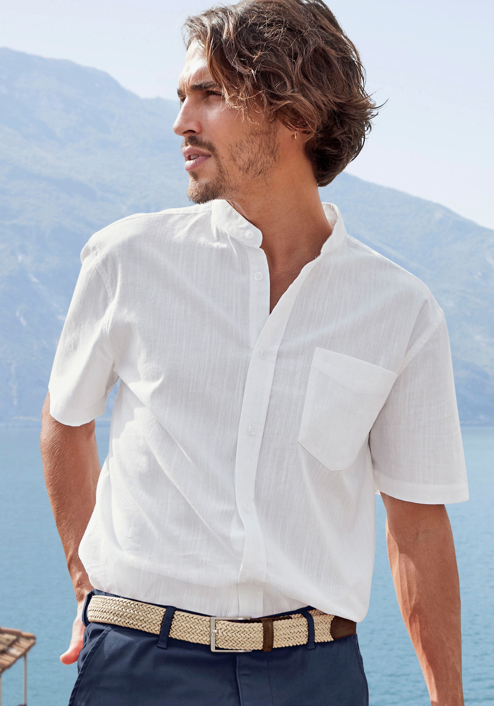 H.I.S Kurzarmhemd - weiss