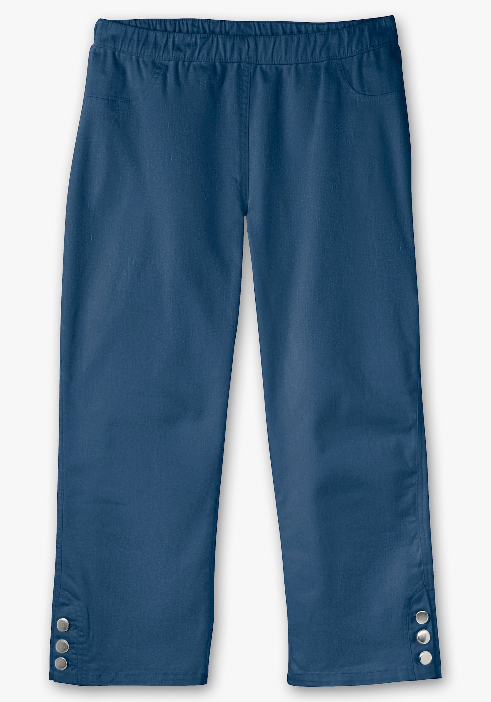 7/8-Jeans mit seitlichen Zierknöpfen - blue-stone-washed