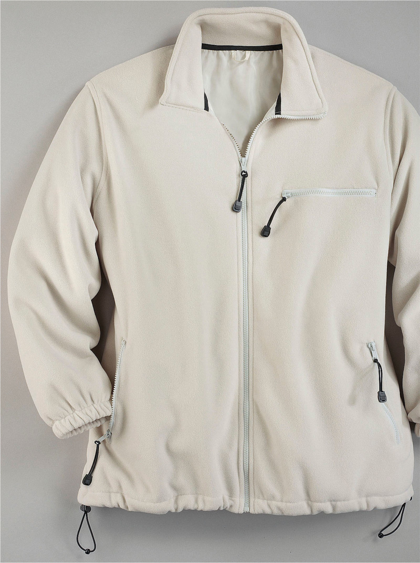 Fleecejacke mit elastischen Ärmelbündchen - natur