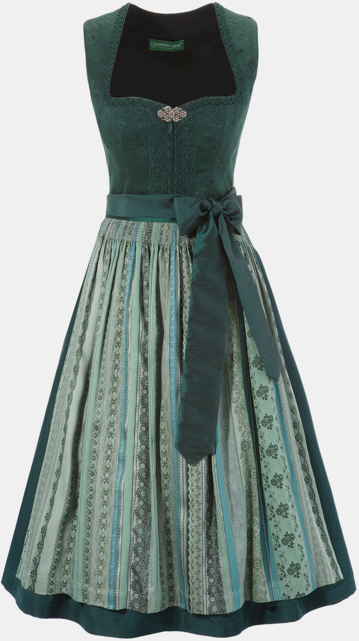 Country Line Dirndl - tannengrün