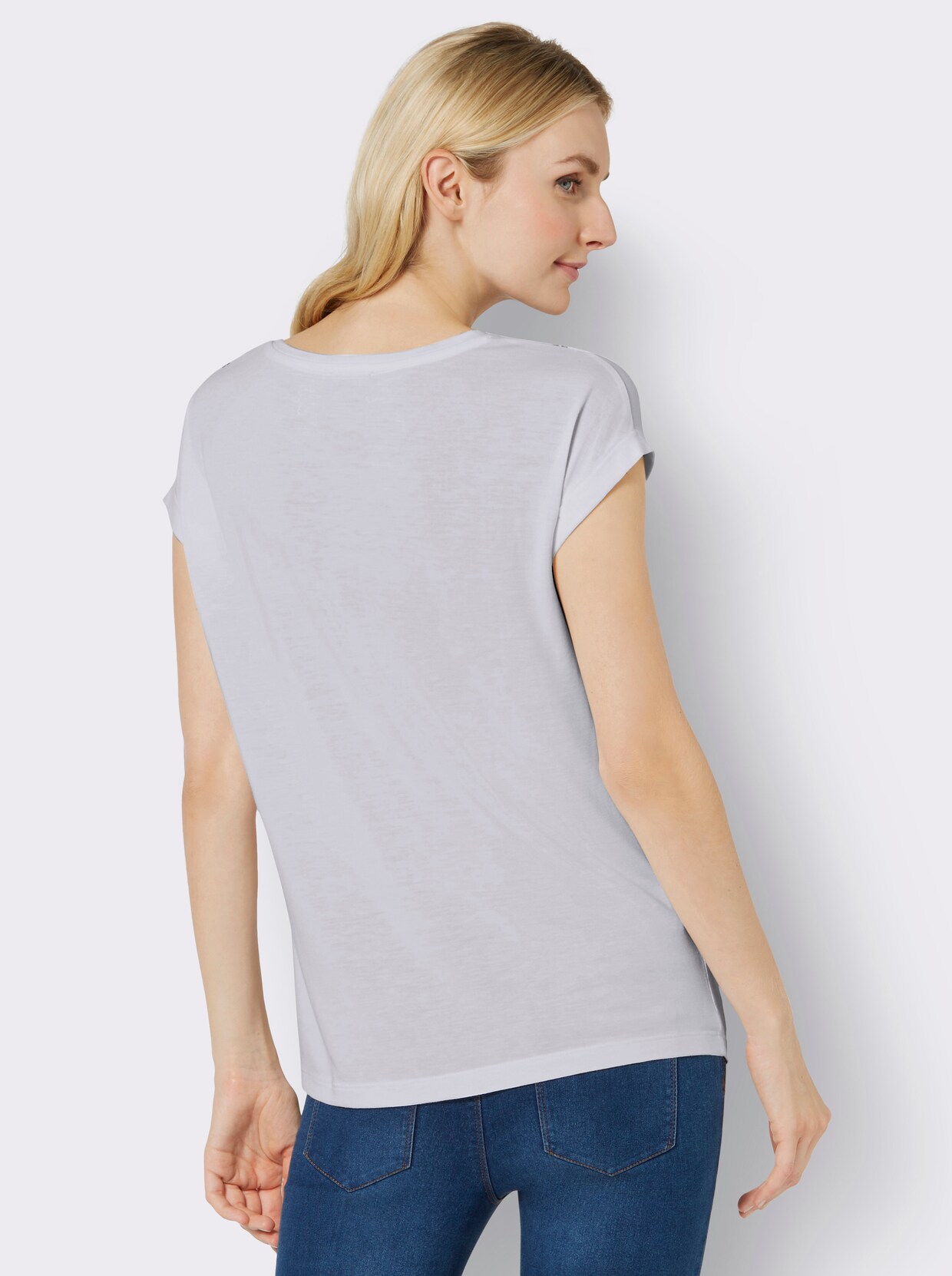 Rundhalsshirt - ecru