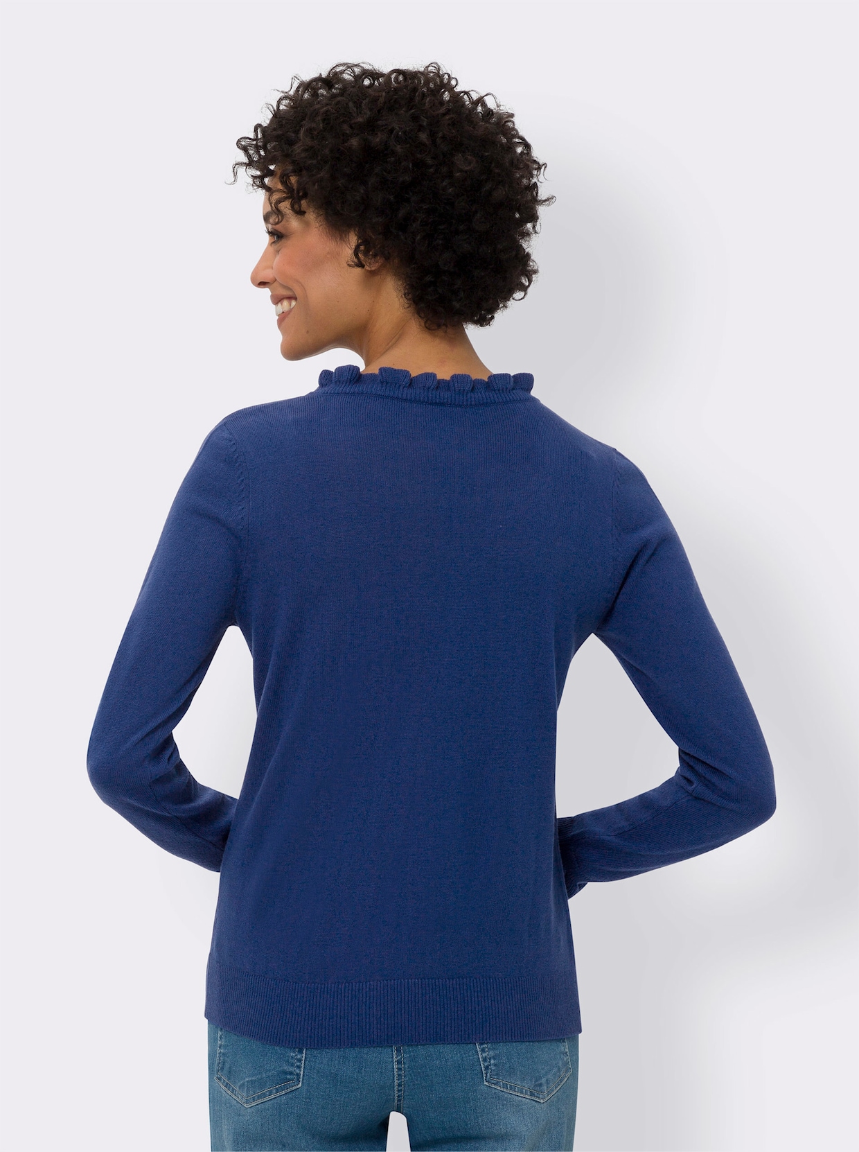 Langarm-Pullover - royalblau