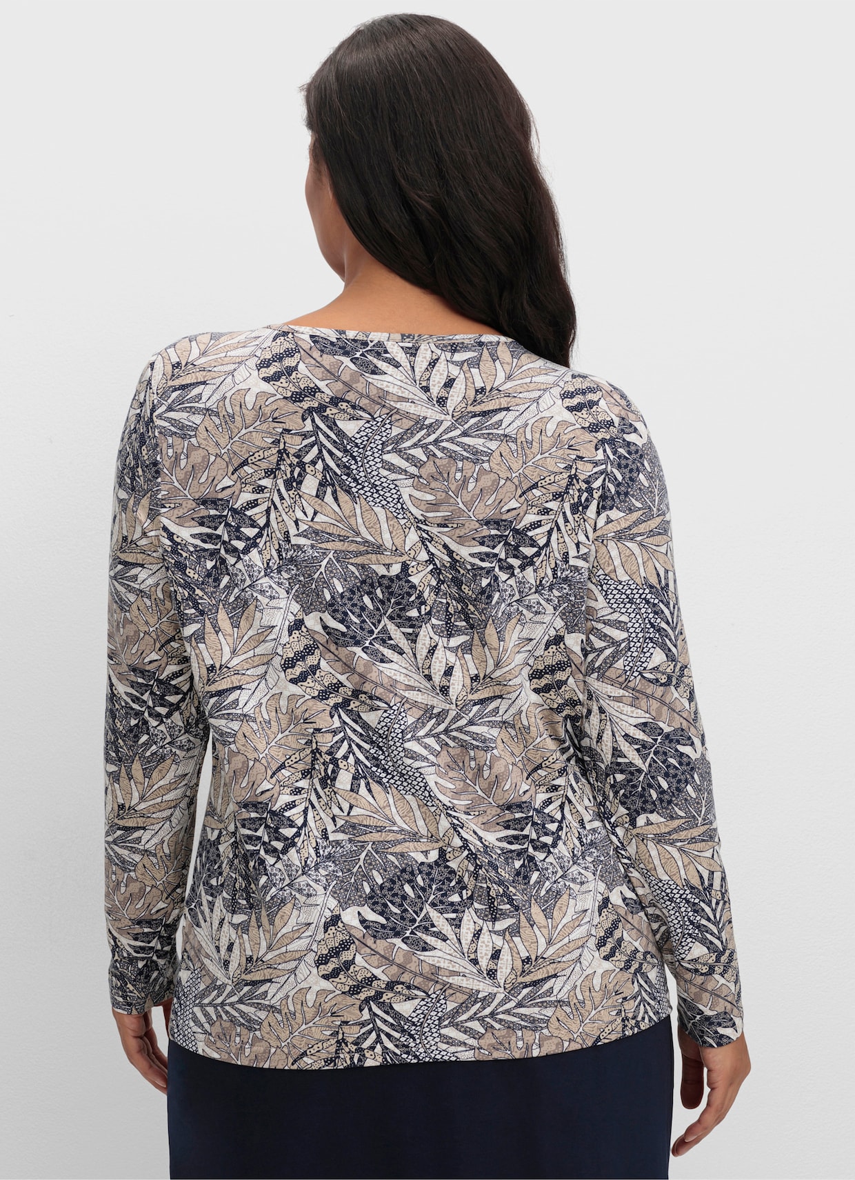 Print-Shirt - marine-sand-bedruckt