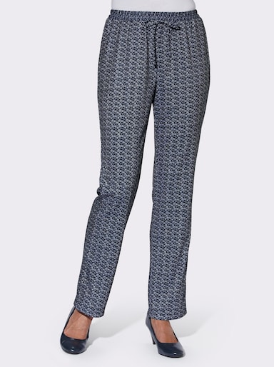 Jerseyhose in Schlupfform - marine-gewellt