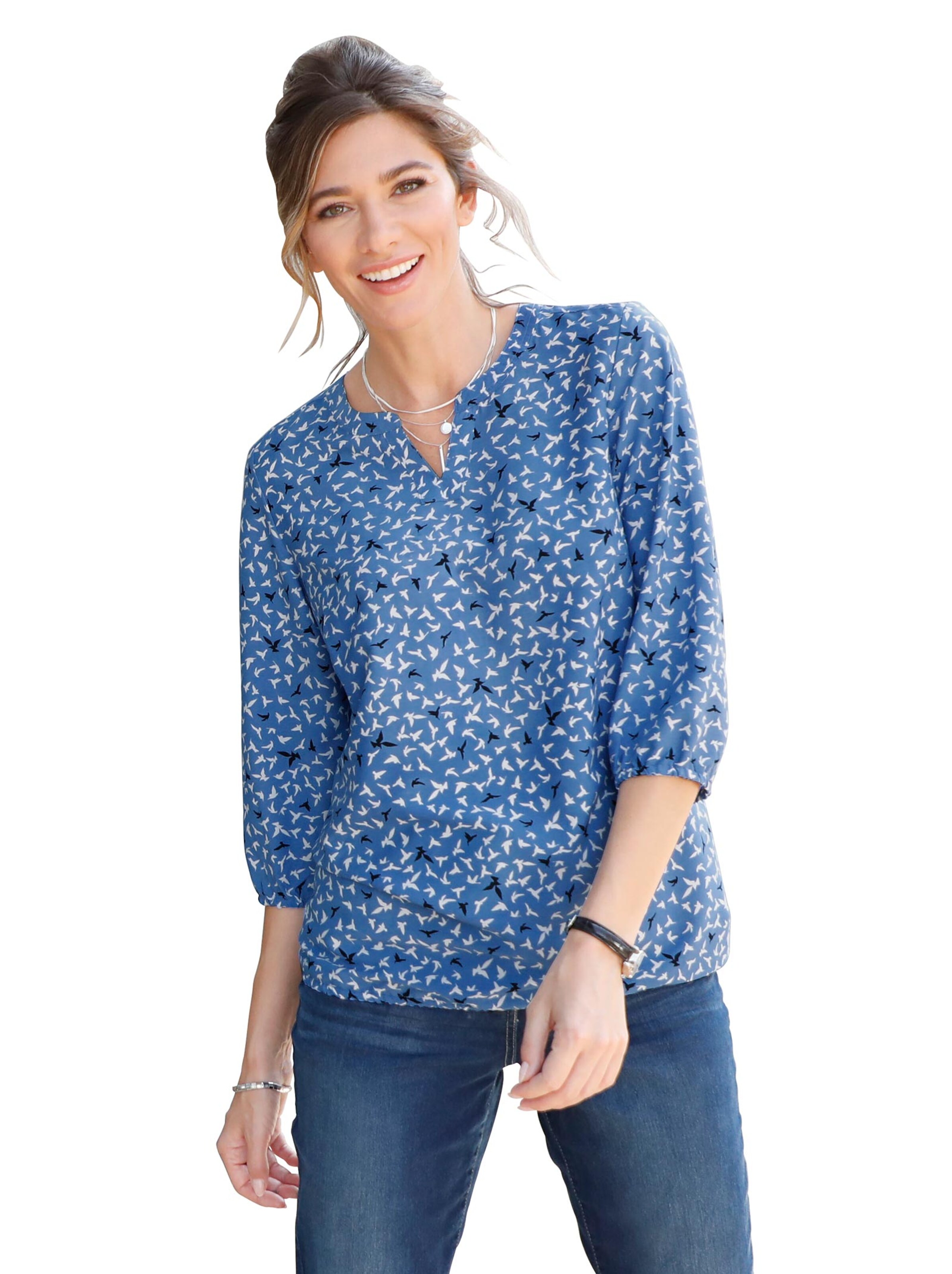 Bluse - bleu-gemustert