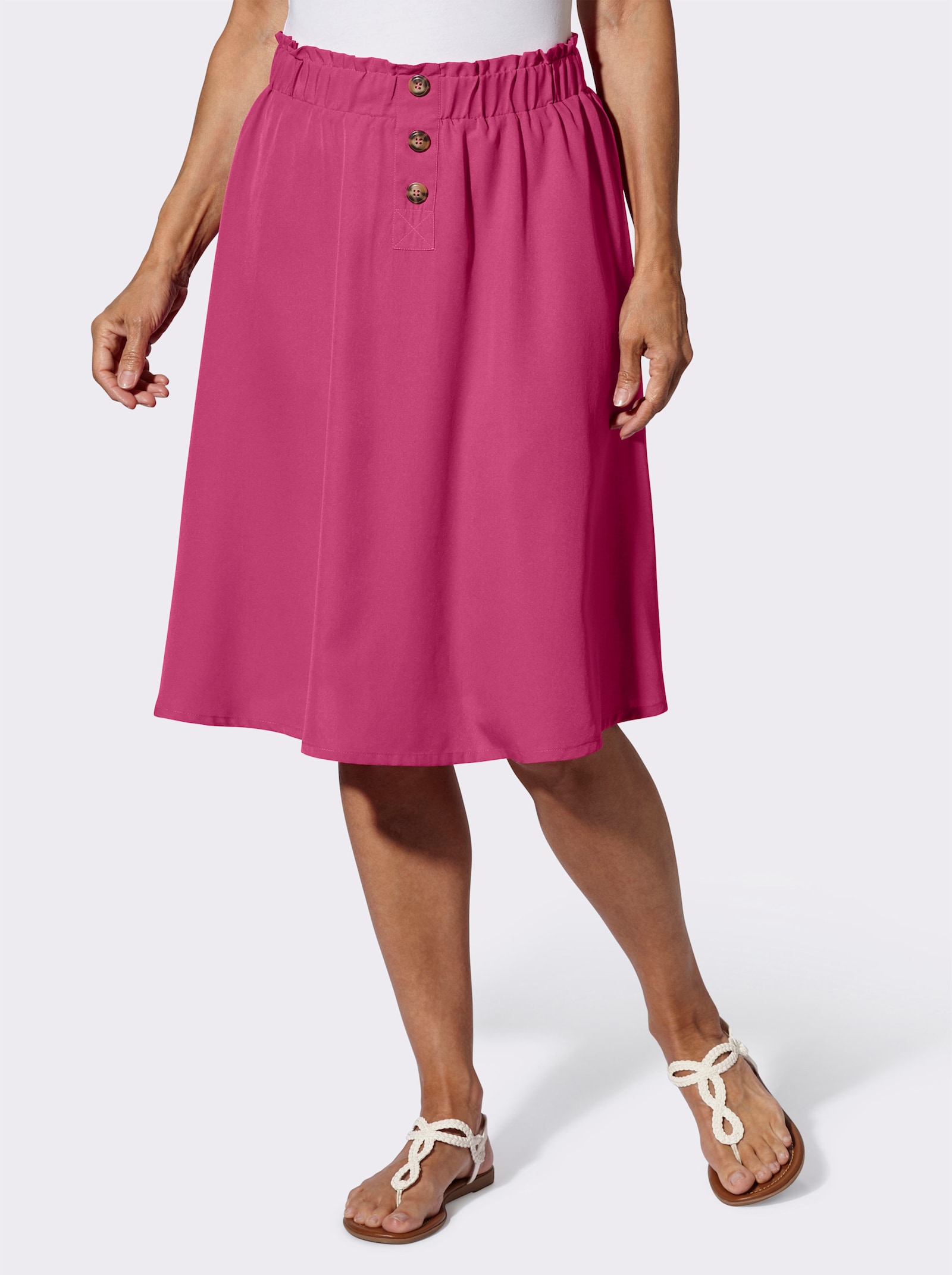 Schlupfrock mit Rüschen - fuchsia