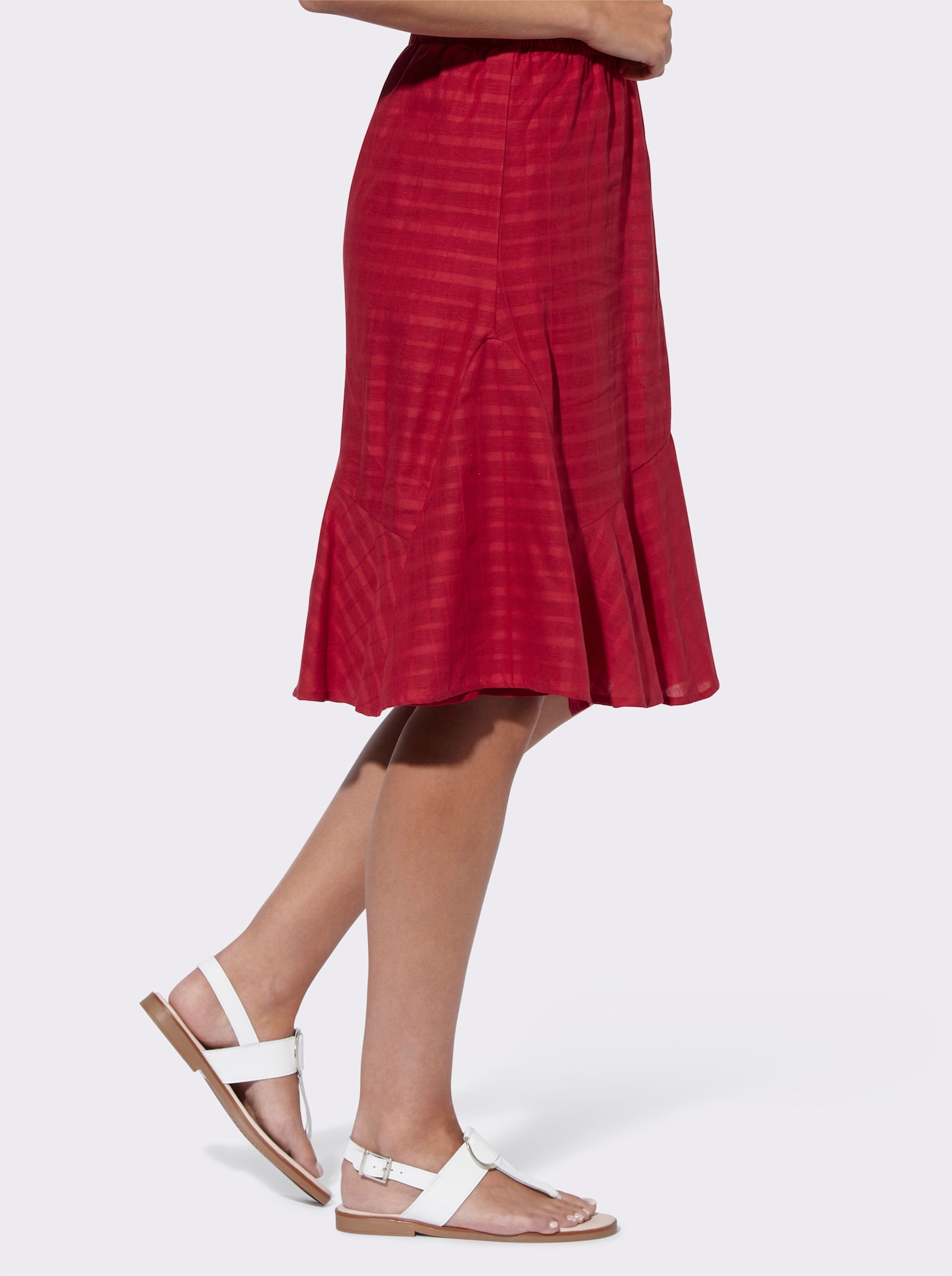 heine Jupe avec rayures structurées - rouge