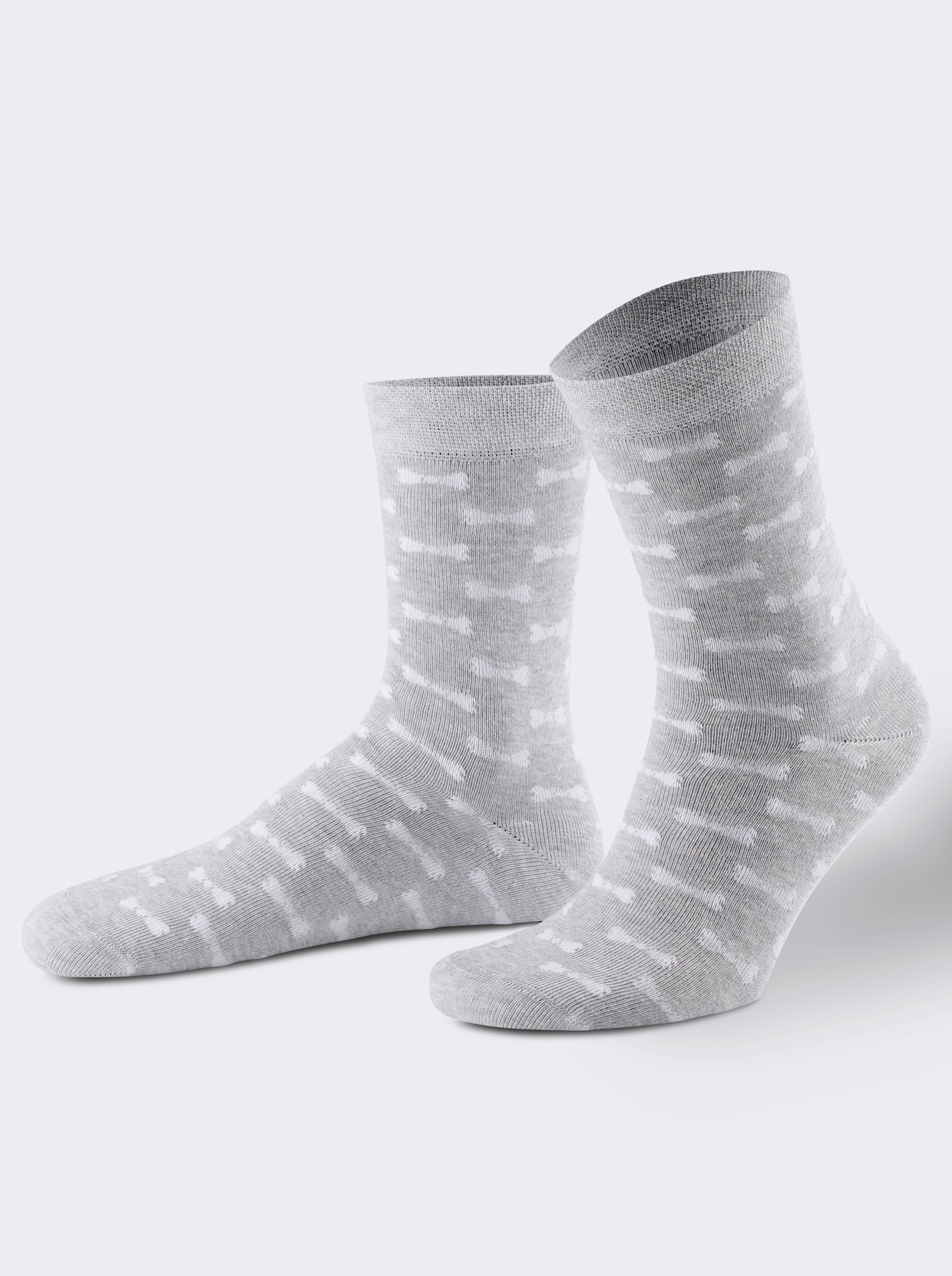 wäschepur Dámské ponožky - světlešedá-melír-bílá