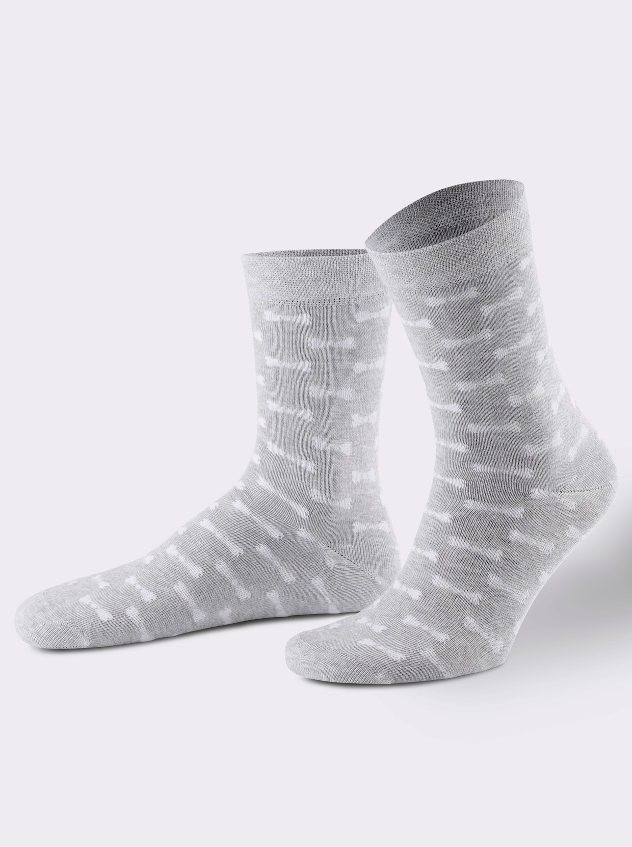 wäschepur Damen-Socken - hellgrau-meliert-weiss