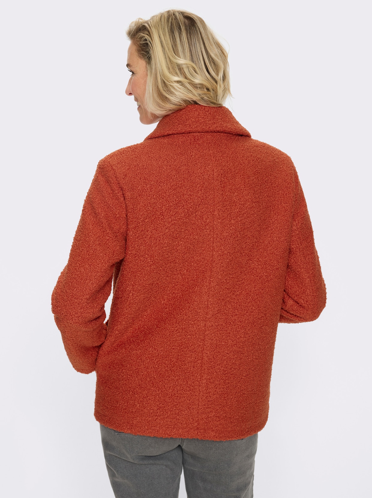 Boucléjack voor normale wintertemperaturen - roestrood