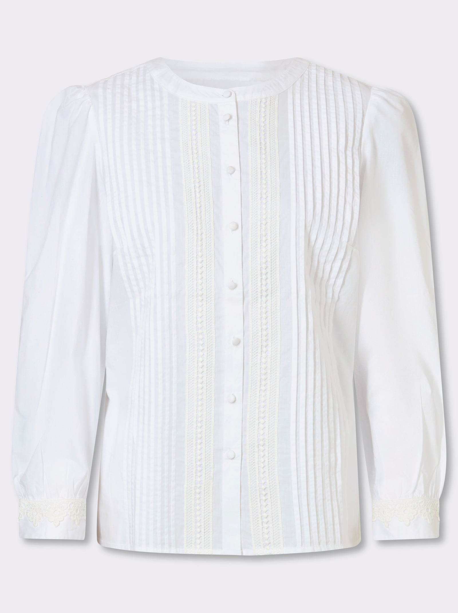 Baumwollbluse mit Raffung hinten - ecru