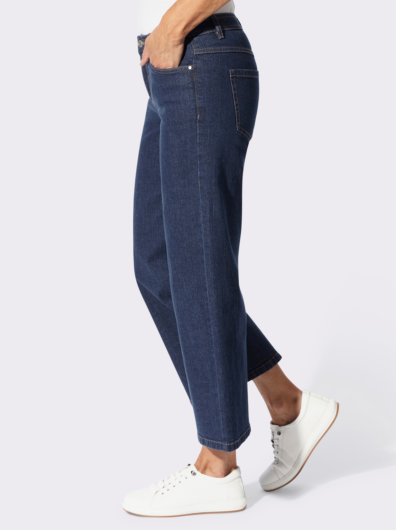Culotte in 5-Pocket-Form - blue-stone-washed