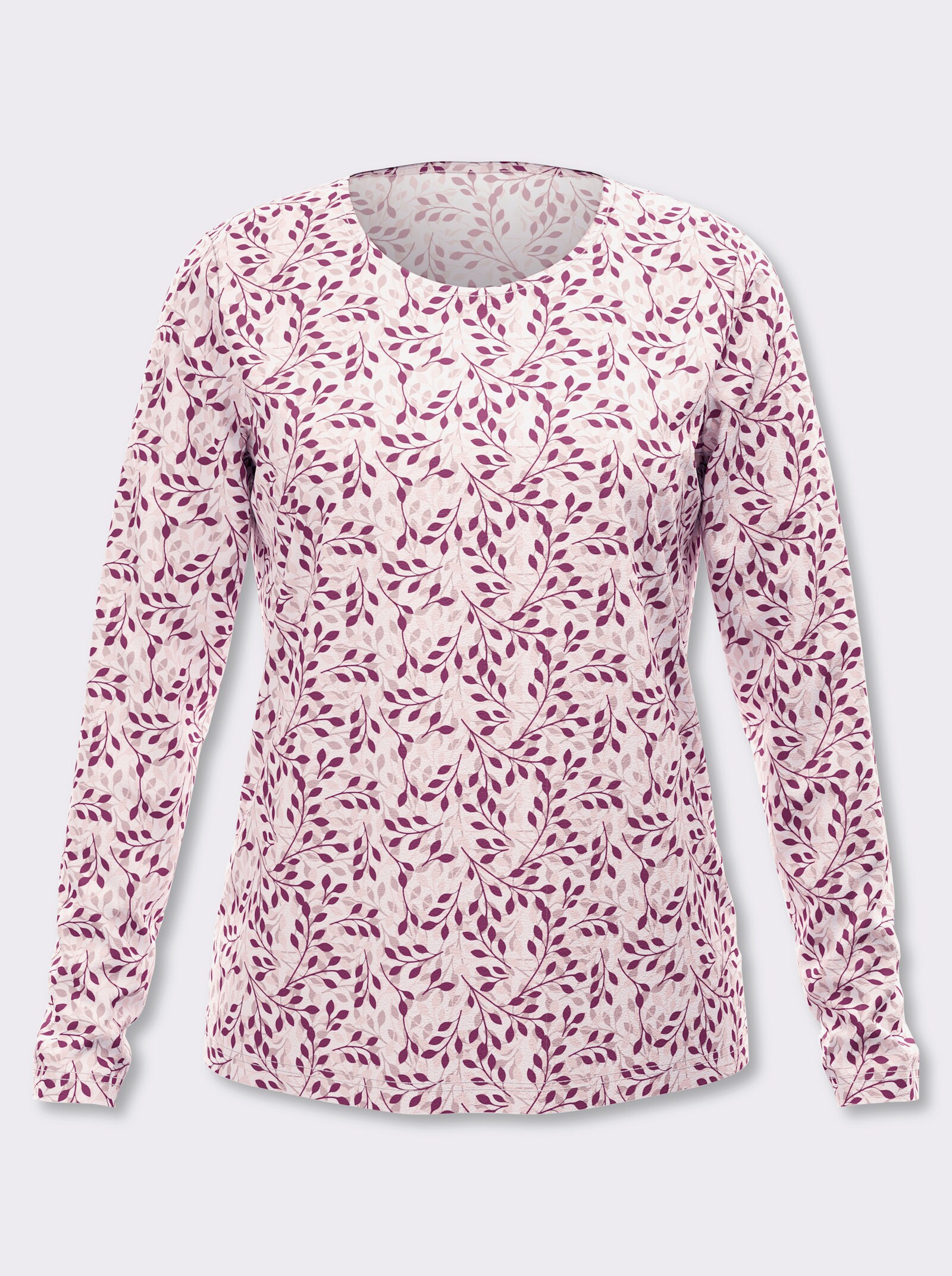 Print-Shirt - malve-hortensie-bedruckt