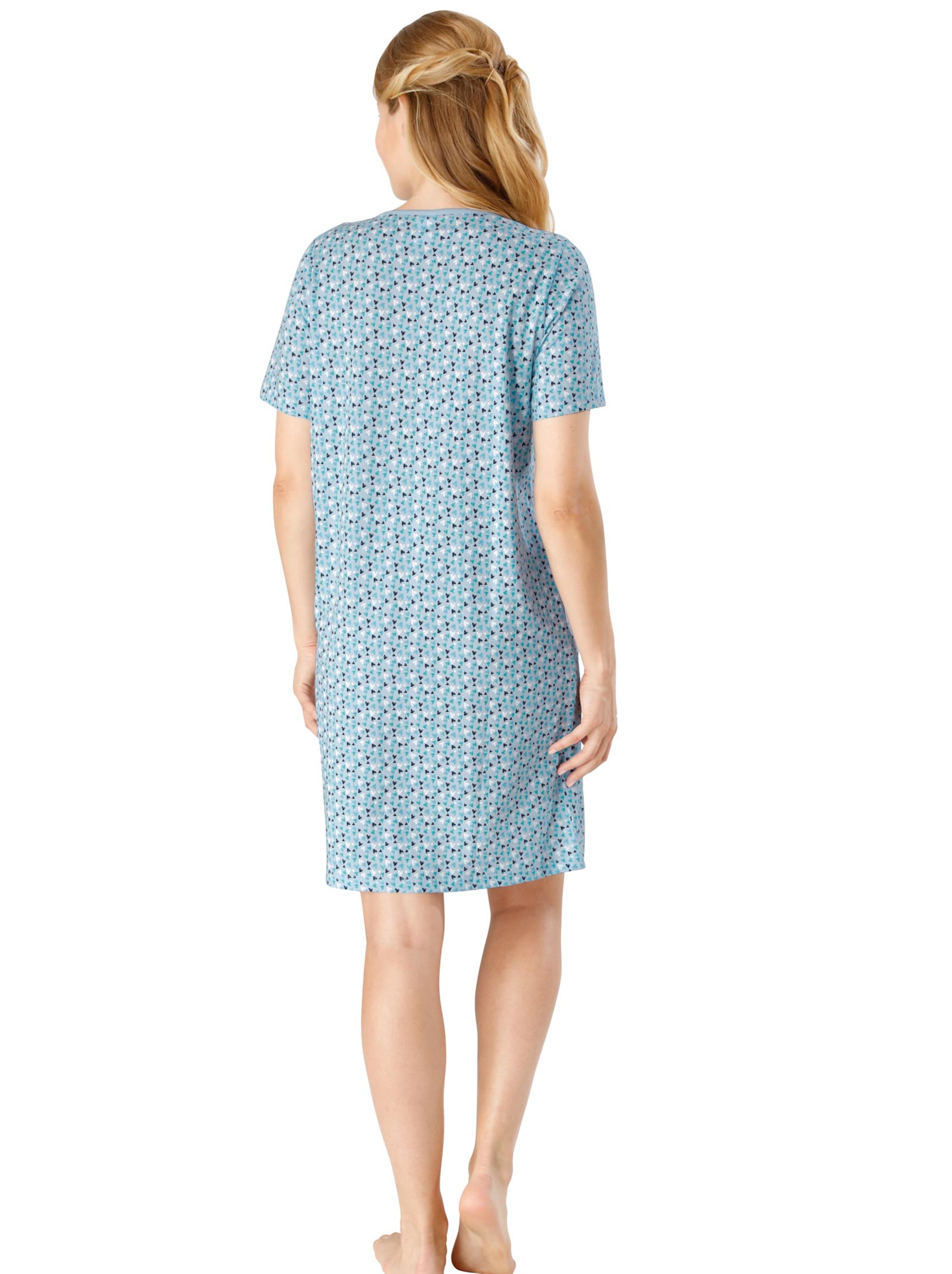 Nachthemd - hellblau-bedruckt