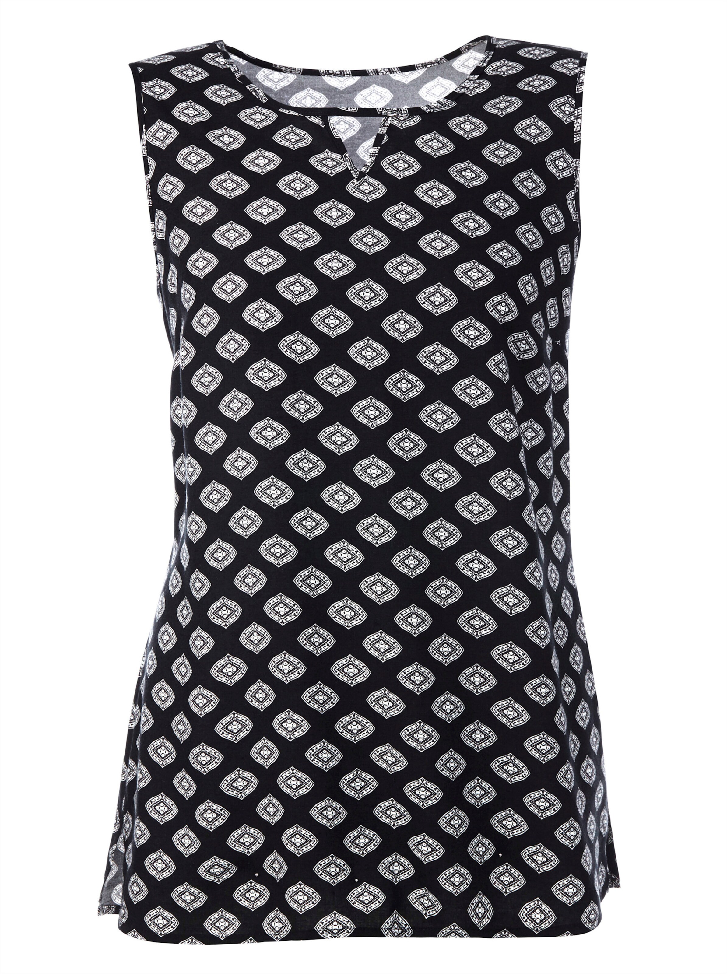 Witt Weiden Damen Blusentop schwarz weiß kariert  - Onlineshop Witt Weiden