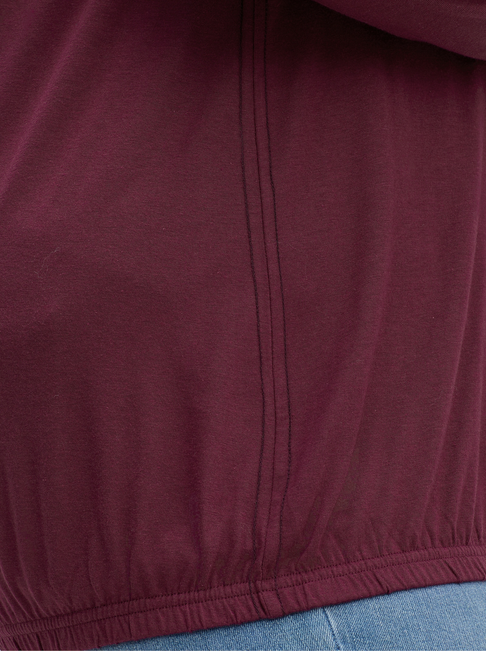 sheego Shirt mit Gummizug am Saum - bordeaux-burgund
