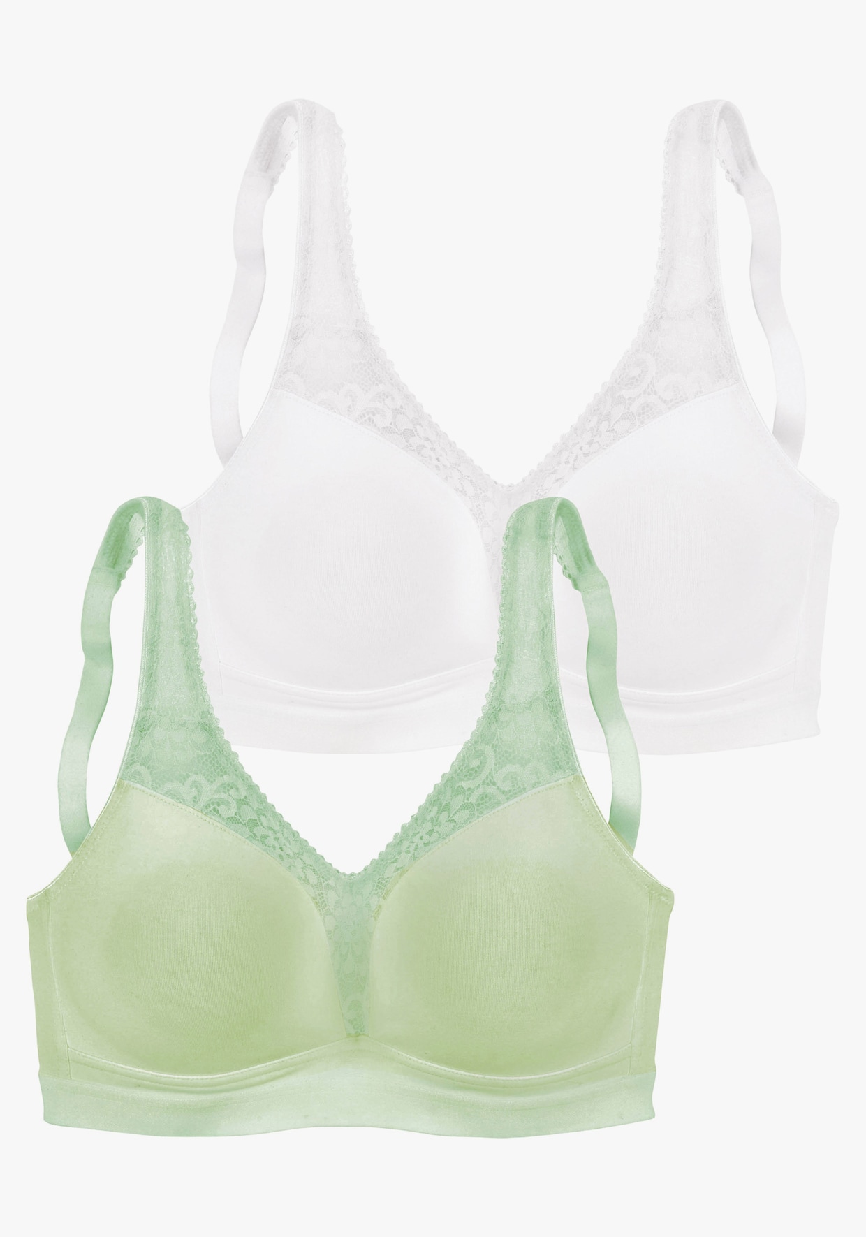 petite fleur Soutien-gorge large - menthe + blanc