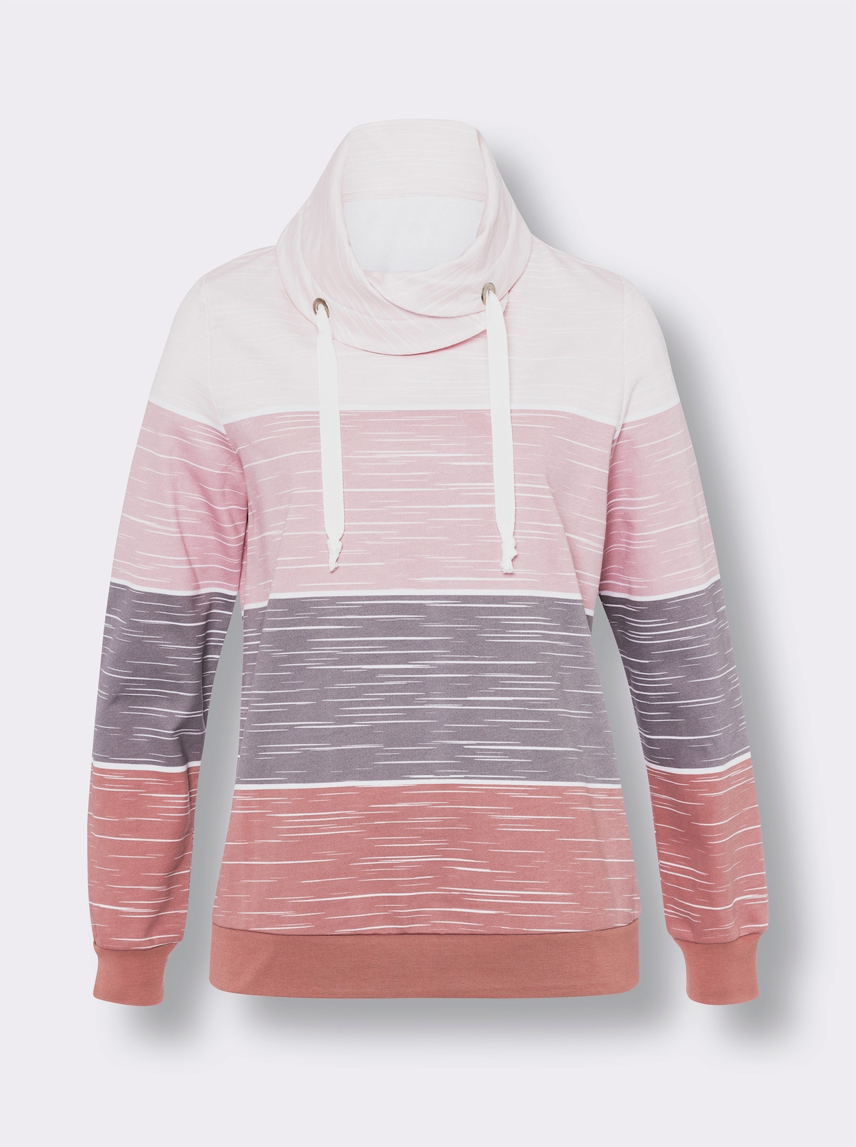 Sweatshirt - rosenholz-hellrosé-bedruckt