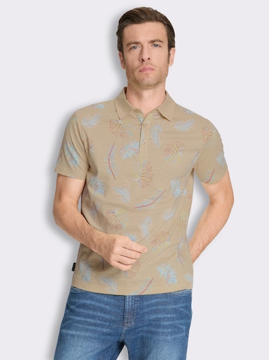 Marco Donati Kurzarmshirt mit exotischem Dessin - beige-bedruckt