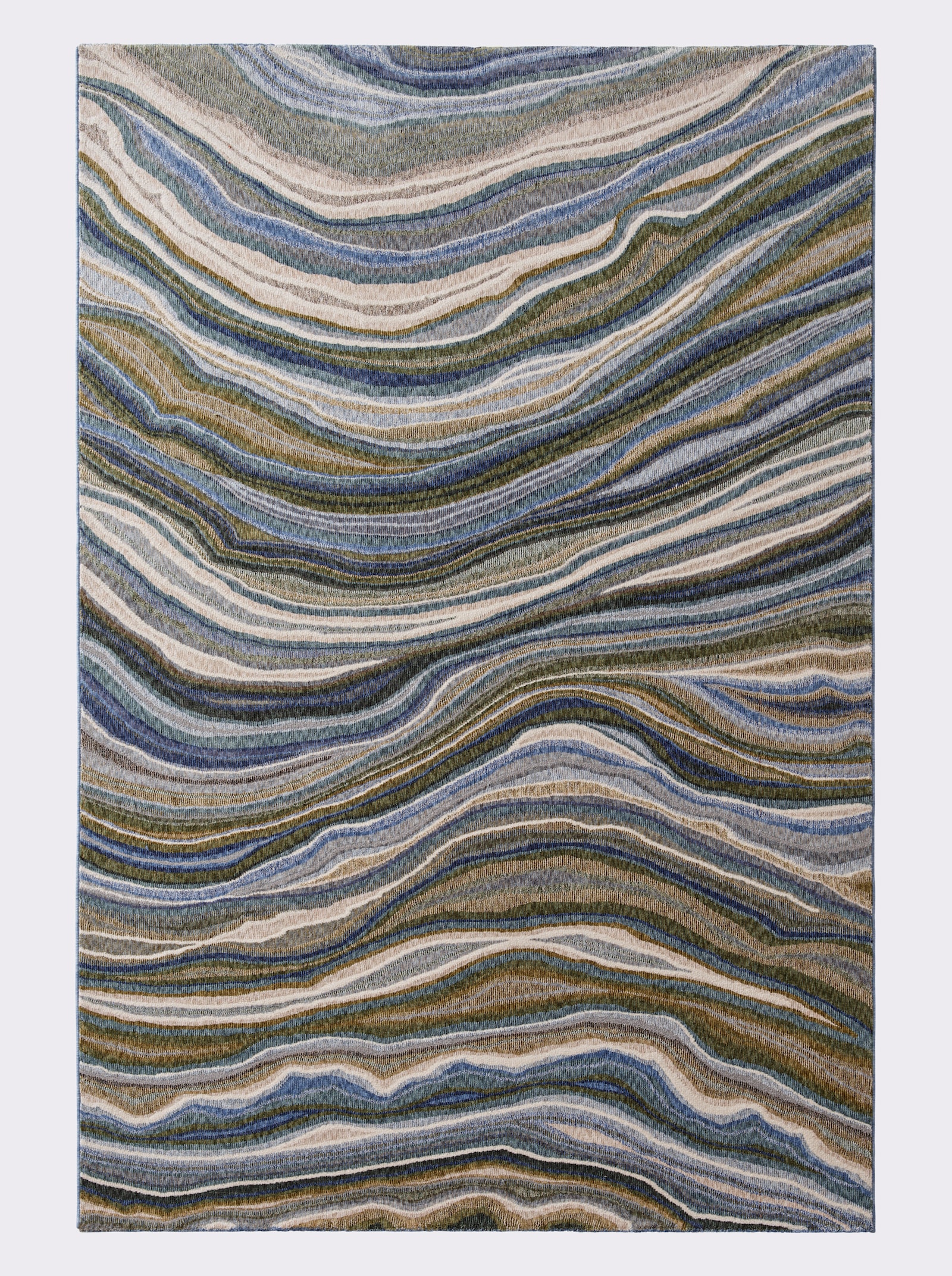 heine home Teppich - grün-ecru-meliert