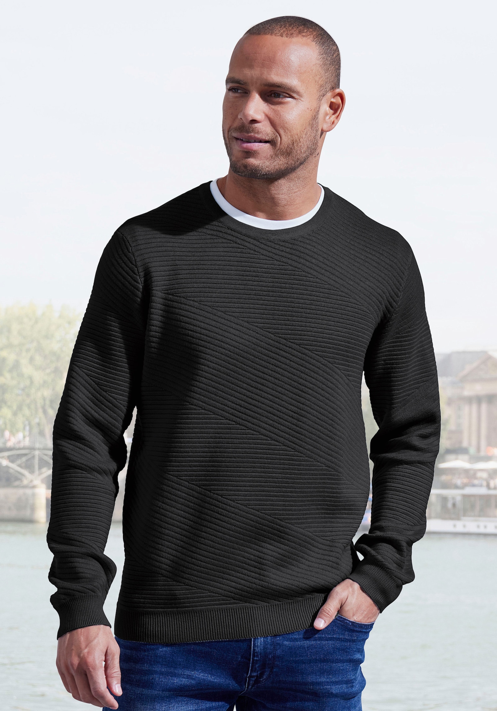 John Devin Strickpullover - schwarz