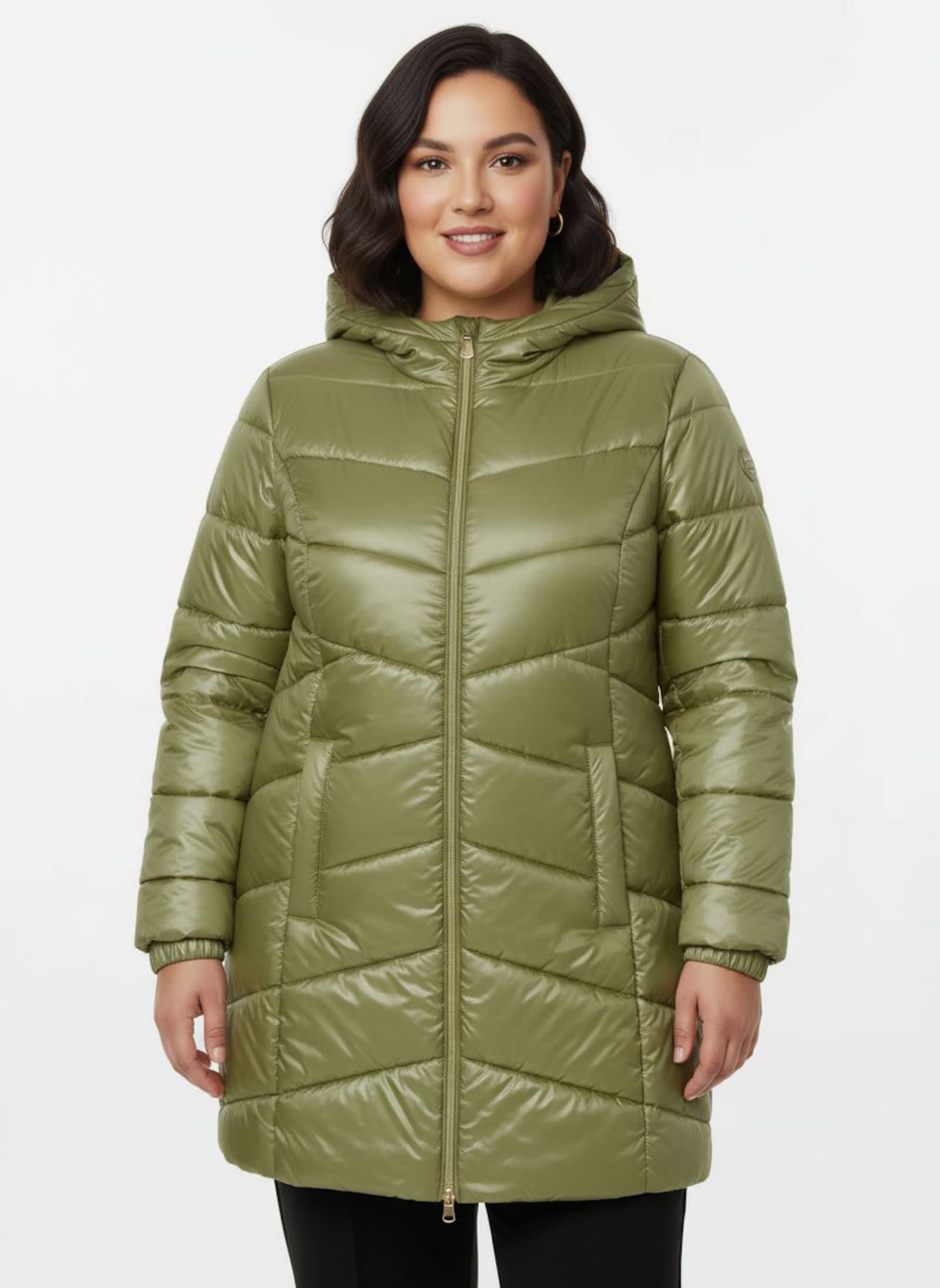 Longjacke mit Steppmuster - schilf