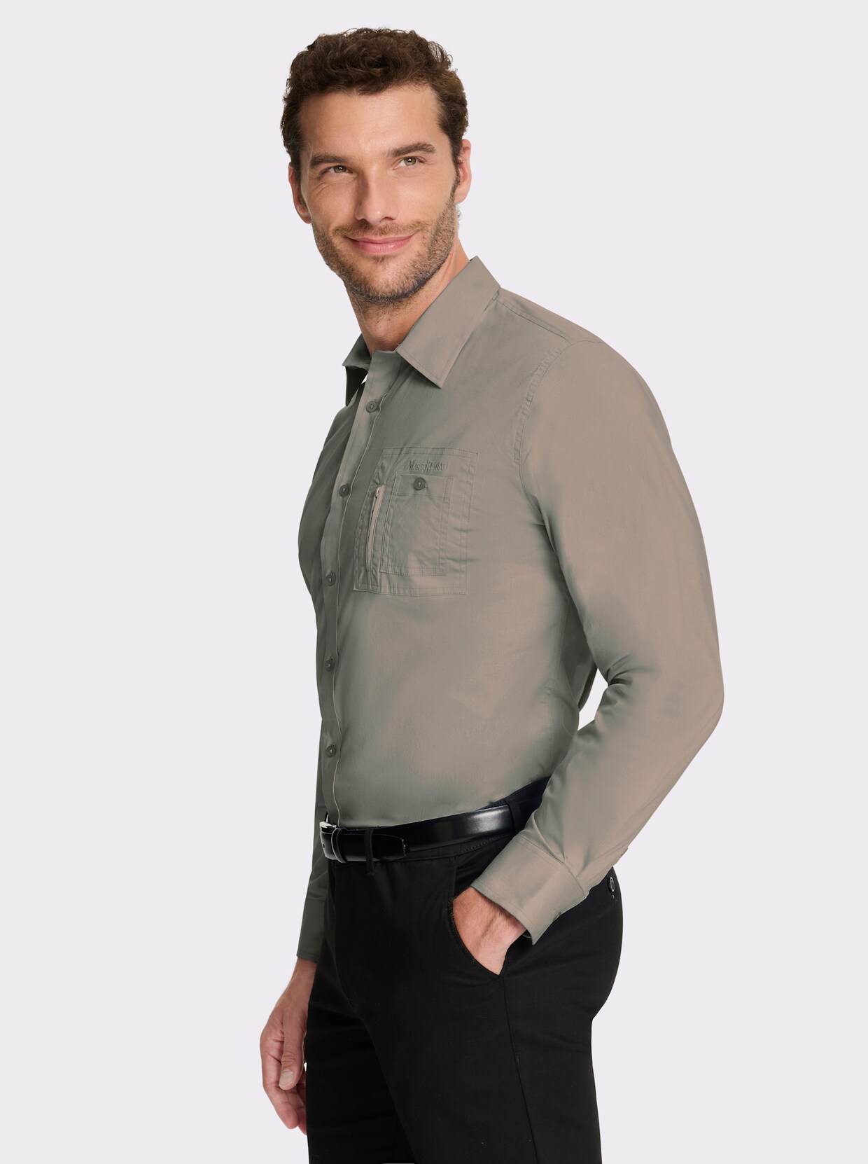 Marco Donati Langarmhemd - schlamm